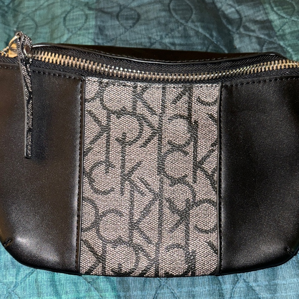 Calvin Klein Black and Brown Logo Belt Bag